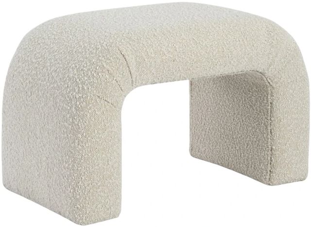 Meridian Furniture Niagara Cream 28" Boucle Fabric Bench-0
