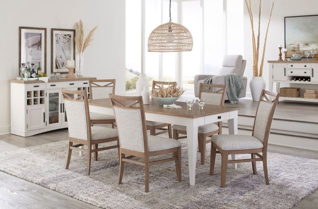 Parker House® Americana Modern 7-Piece Weathered Natural Rectangular Dining Table Set with Cotton Base-1