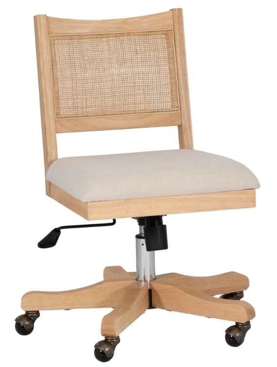 Linon Bauer Beige/Natural Swivel Office Chair R&B's Home Source