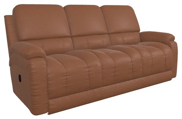 La-Z-Boy® Greyson Caramel Leather Manual Reclining Sofa-0