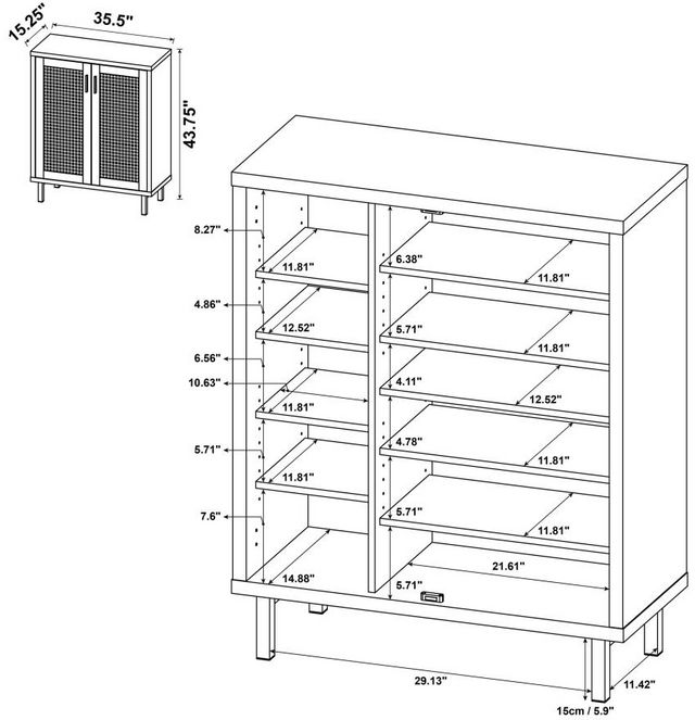 Coaster® Teller Natural Oak Shoe Storage Cabinet-7