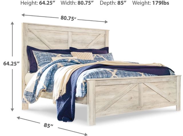 Signature Design by Ashley® Bellaby Whitewash King Crossbuck Panel Bed-1