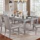 Furniture of America® Alena Silver Dining Table with Glass Insert Top -1