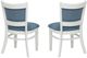 Linon Lourdes 2-Piece Blue Stripe/White Side Chair Set-4
