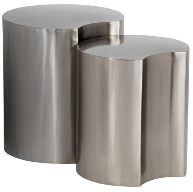 Meridian Furniture Dimple 2-Piece Chrome Nesting Table-0
