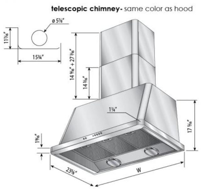 Ilve® Majestic II Series 36" Midnight Blue Wall Mounted Range Hood-2