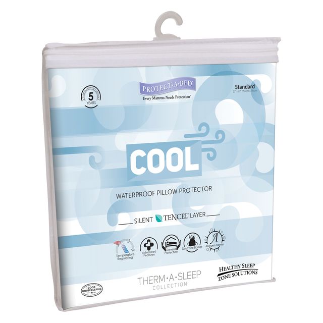 Protect-A-Bed® Therm-A-Sleep White Cool Waterproof Standard Pillow Protector-2