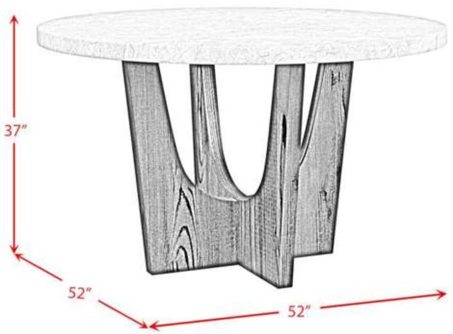 Elements International Oregon Gray Faux Marble Top Counter Table with Black Base-2