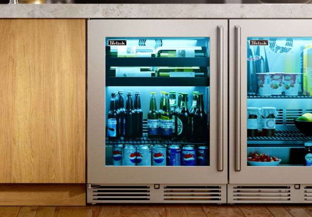 Perlick® Marine & Coastal Series 24" 3.1 Cu. Ft. Stainless Steel Glass Door Built-In Beverage Center-1