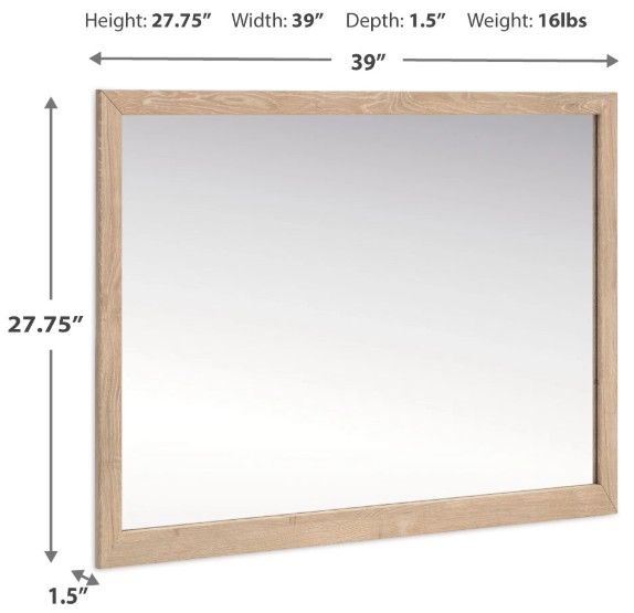 Signature Design by Ashley® Cielden Tan Bedroom Mirror-2