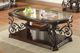 Coaster® Laney Glass Top Cocktail Table with Deep Merlot Base-1