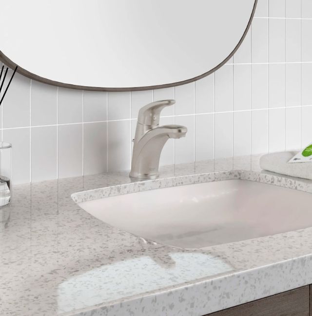 American Standard Colony® PRO Brushed Nickel Single Hole Single-Handle Bathroom Faucet with Less Drain and Lever Handle-1