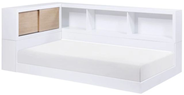 Homelegance® Asker Natural/White Twin Bookcase Corner Bed-0