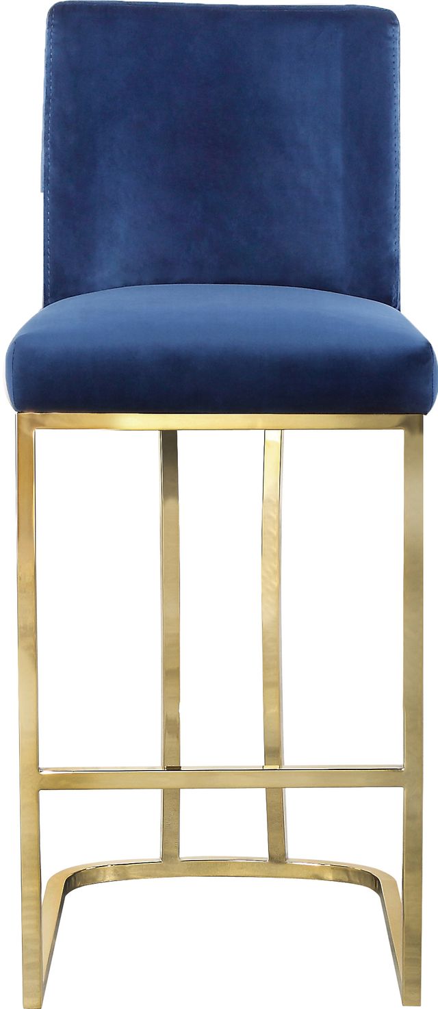 Meridian Furniture Heidi Navy Velvet Counter Stool-2