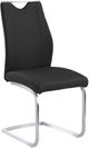 Armen Living Bravo 2-Piece Black/Brushed Stainless Steel Dining Side Chair Set-4