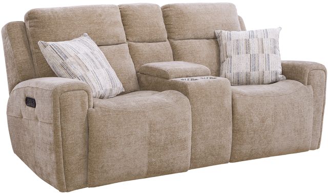 Behold™ Home Mirmar Sand Single Power Console Loveseat-0