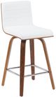 Armen Living Vienna 4-Piece Walnut/White Swivel Barstool Set-0