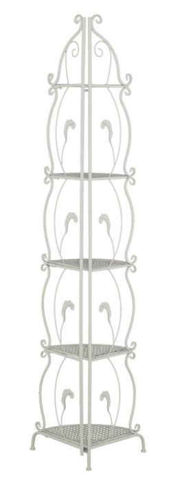 Deco Marche White Tall Folding Bakers Rack-2