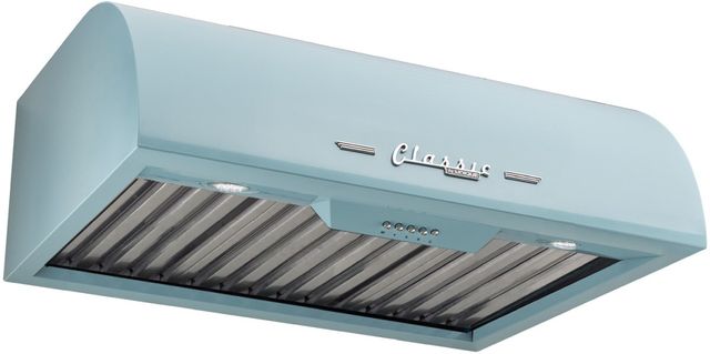 Unique® Appliances Classic Retro 24” Ocean Mist Turquoise Under Cabinet Range Hood-2