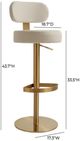 TOV Furniture Primrose Cream Adjustable Bar Stool-2
