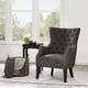 Olliix by Madison Park Brown Hannah Button Tufted Wing Chair-1