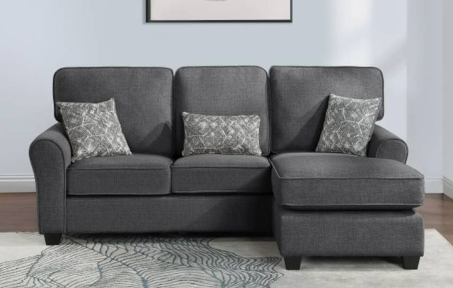 Milton Greens Stars 2-Piece Dark Gray Plushy Cushion Flared Round Arm Sectional-2