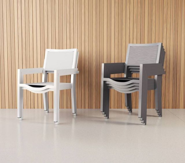 Sunset West Vegas Graphite Fabric/Metal Outdoor Club Chair-4