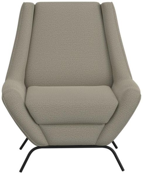International Furniture Direct Tyne Beige/Blacksmithing Matte Black Accent Chair-1