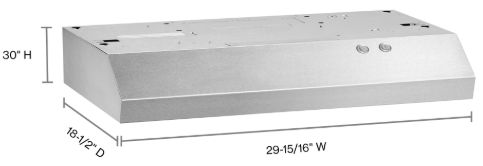 Whirlpool® 30" Stainless Steel Under Cabinet Range Hood-2