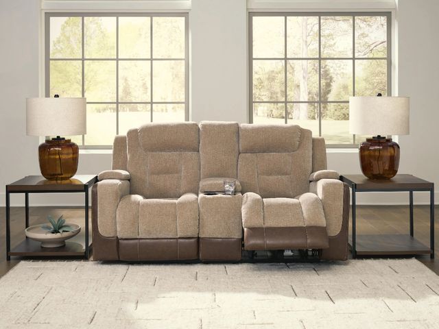 Signature Design by Ashley® Mixed Motion Brownstone Power Reclining Loveseat-1