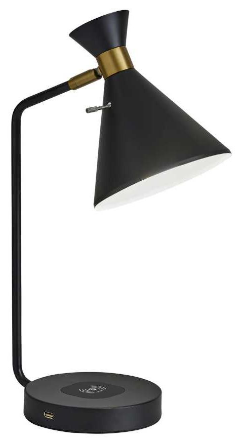 Adesso® Maxine Matte Black AdessoCharge Desk Lamp-0