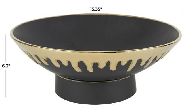 Deco Marche Cosmopolitan Black Ceramic Decorative Bowl-3