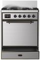 Ilve® Majestic III 30" Stainless Steel Pro Style Dual Fuel Natural Gas Range with Solid Door and Burnished Trim-2