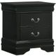 Elements International Louis Philippe Black Nightstand-1