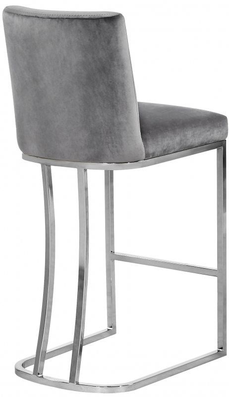 Meridian Furniture Heidi Gray Velvet Counter Stool-2
