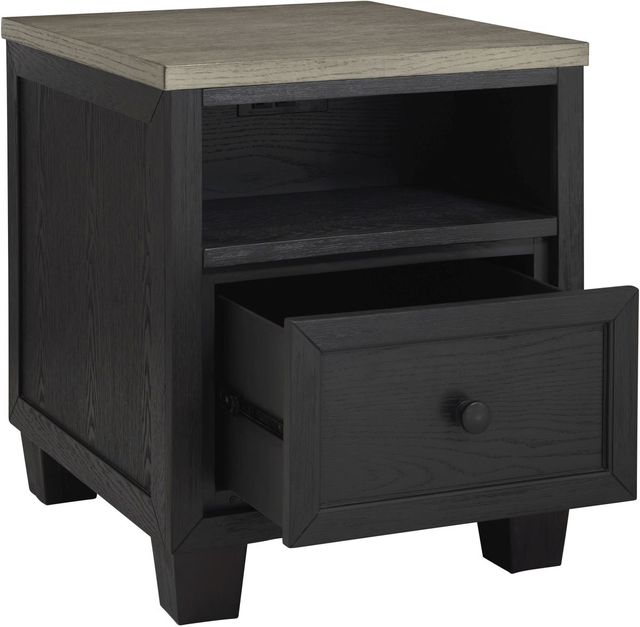Signature Design by Ashley® Foyland Brown Lift-Top End Table with Black Base -1