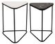 Sagebrook Home Metal and Marble Triangle 2 Pieces Black and White Side Coffee Table Set-0
