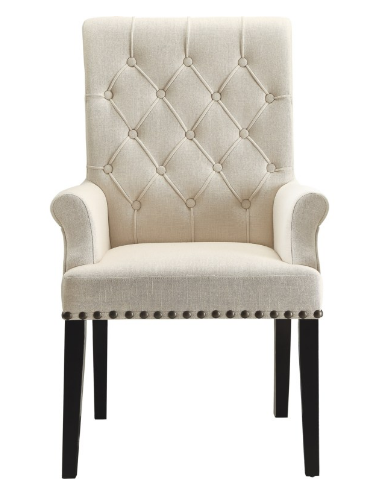 Coaster® Alana Cream Upholstered Dining Arm Chair-1