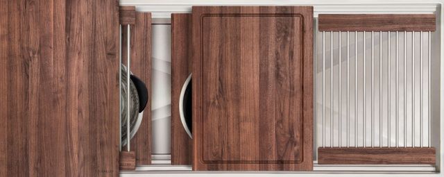 The Galley® American Black Walnut Ideal ThinTop™ Workstation® 3S + DryDock® 12-0