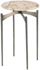 Bassett Mirror Thea Cream Accent Table with Nickel Base-0