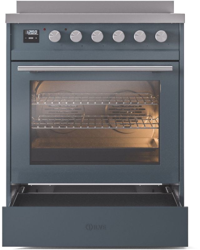 Ilve® Professional Plus II 30" Blue Grey Pro Style Induction Range-3