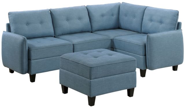 Homelegance® Garren 5-Piece Blue Modular Sectional with Storage and Ottoman-0