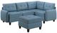 Homelegance® Garren 5-Piece Blue Modular Sectional with Storage and Ottoman-0