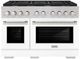ZLINE 48" Satin Stainless Steel Pro Style Gas Range with White Matte Door-0