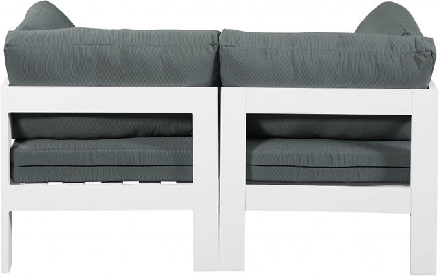 Meridian Furniture Nizuc 2-Piece Gray/White Aluminum/Fabric Outdoor Patio Modular Loveseat-3