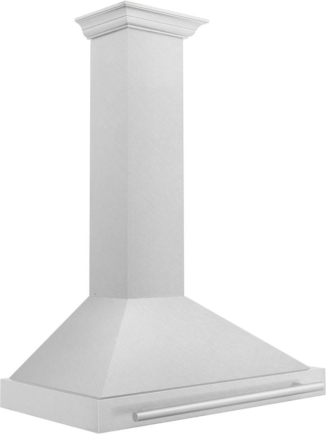 ZLINE 36" Fingerprint Resistant Satin Stainless Steel Convertible Range Hood with Stainless Steel Handle-3
