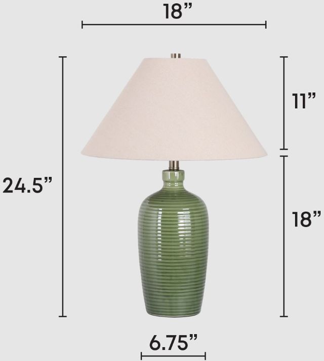 Classy Living 2-Piece Verdant Elegance Sage Green Table Lamp Set-1