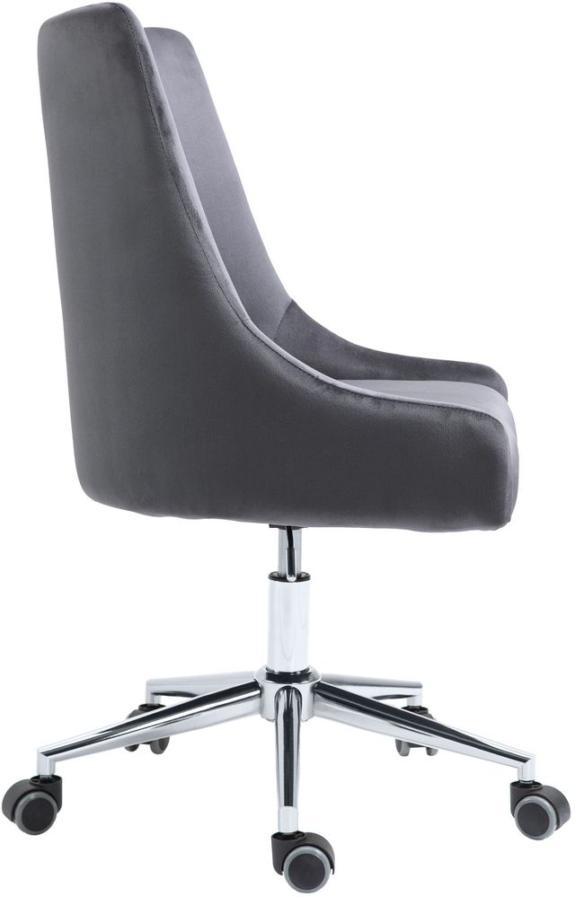 Meridian Furniture Karina Grey Velvet Office Chair-3