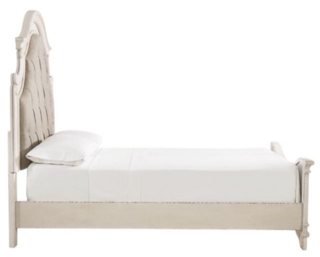 Signature Design by Ashley® Realyn Chipped White Queen Upholstered Panel Bed-3