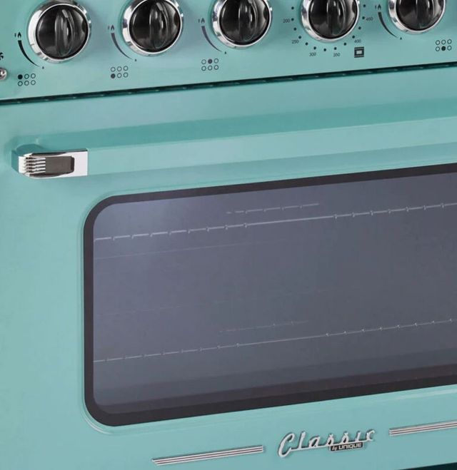 Unique® Appliances Classic Retro 36" Ocean Mist Turquoise Pro Style Gas Range-1